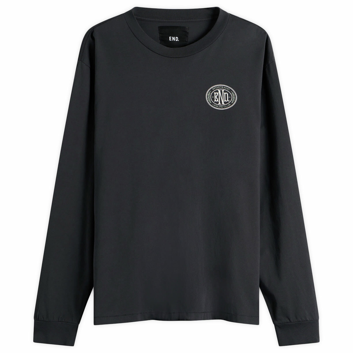 END. Leisure Long Sleeve T-Shirt in Cinder Black