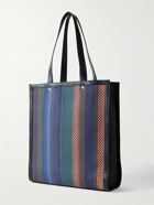 Paul Smith - Leather-Trimmed Checked Recycled Canvas Tote Bag