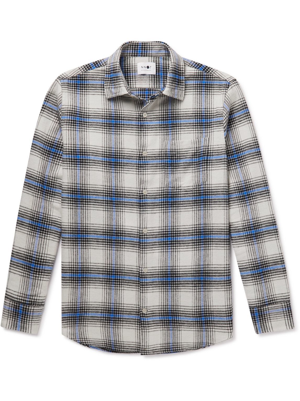 タカユキ 様　Errico Fornicola Blue check shirt NN07 - Errico Checked Cotton-Flannel Shirt - Blue NN07