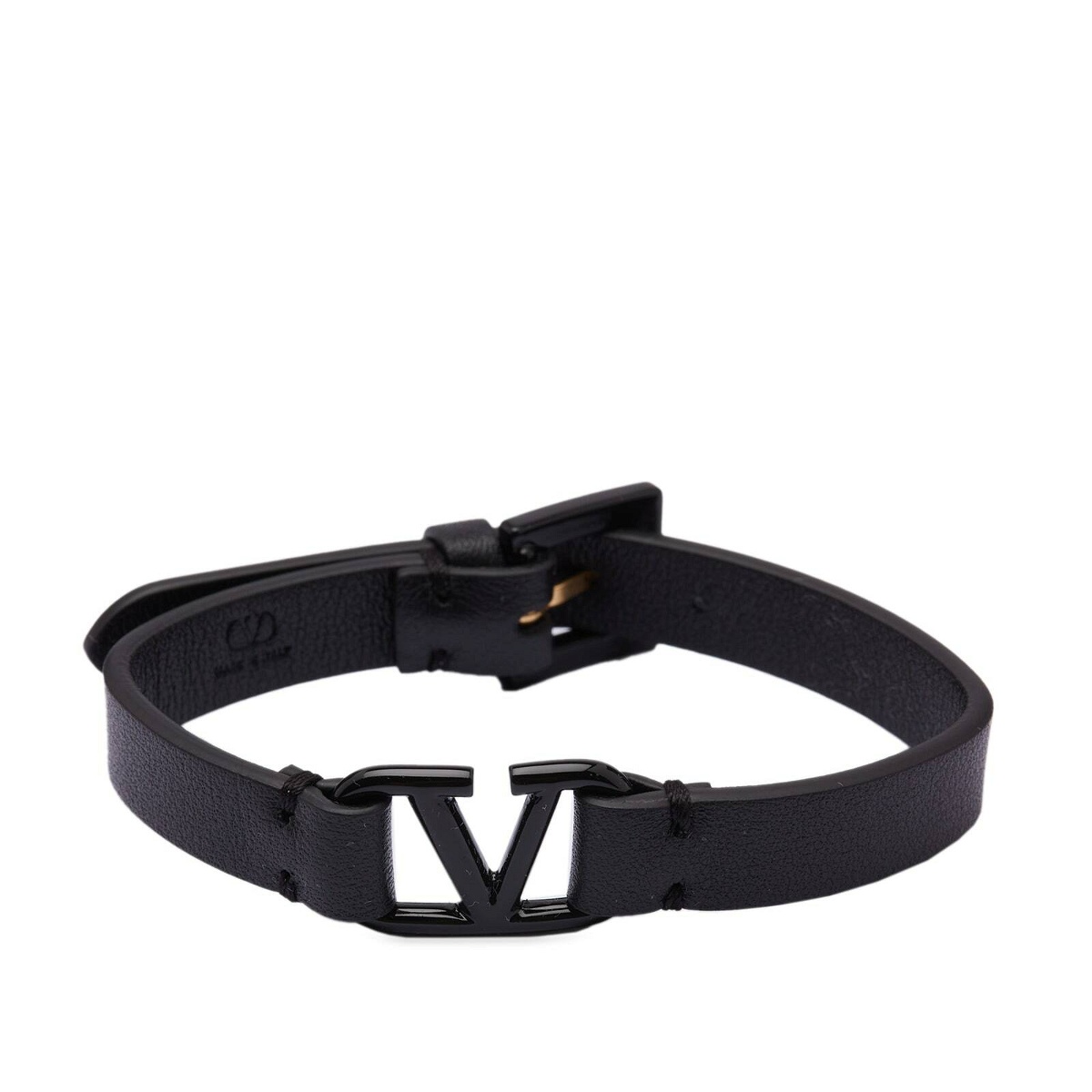 Photo: Valentino Men's V Logo Bracelet in Black