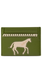 Mulberry Appliquéd Grained Leather Card Holder - Green - One Size