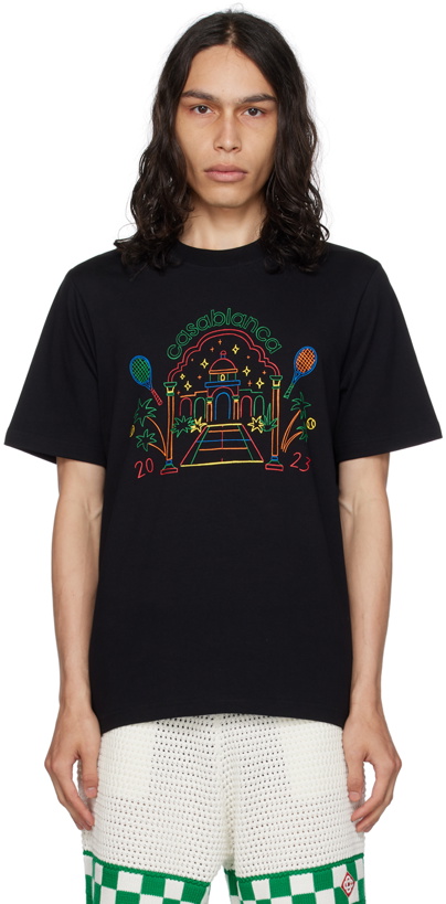 Photo: Casablanca Black 'Rainbow Crayon Temple' T-Shirt