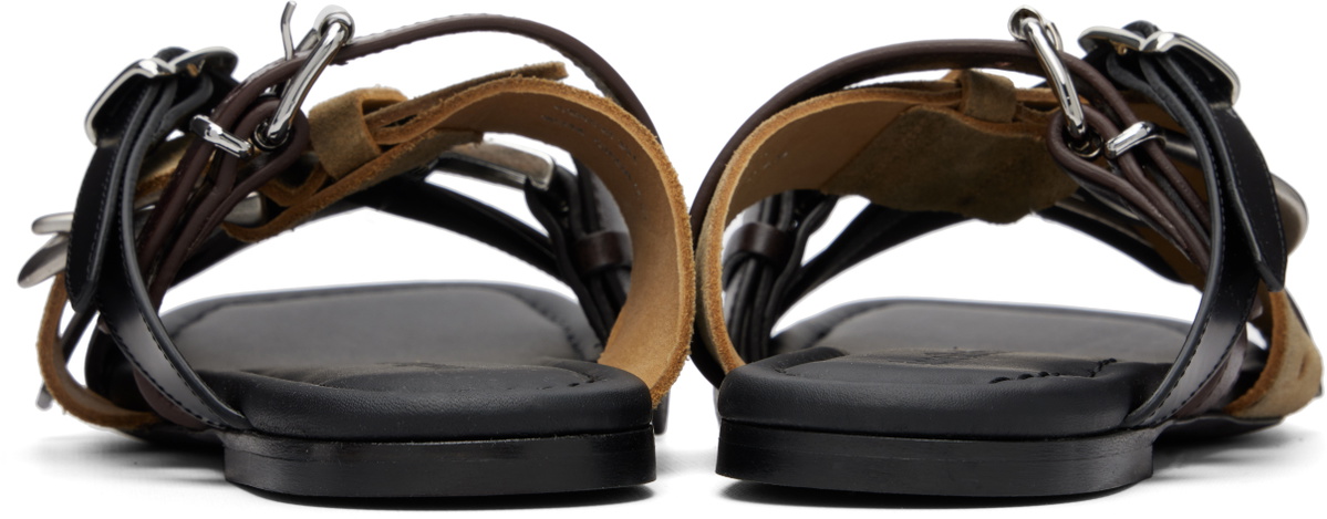 Acne Studios Brown Leather Belts Strap Sandals