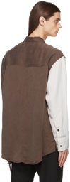 Song for the Mute Brown & White Paneled Shirt
