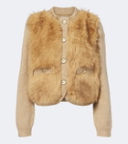 Moncler Alpaca and wool-blend down-paneled cardigan