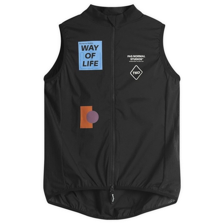 Photo: Pas Normal Studios Men's T.K.O. Mechanism Stow Away Gilet in Black