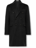 Boglioli - Double-Breasted Brushed-Cashmere Overcoat - Black