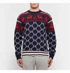 Gucci - Fair Isle Jacquard-Knit Wool Sweater - Men - Storm blue