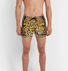 Versace - Slim-Fit Short-Length Printed Swim Shorts - Black