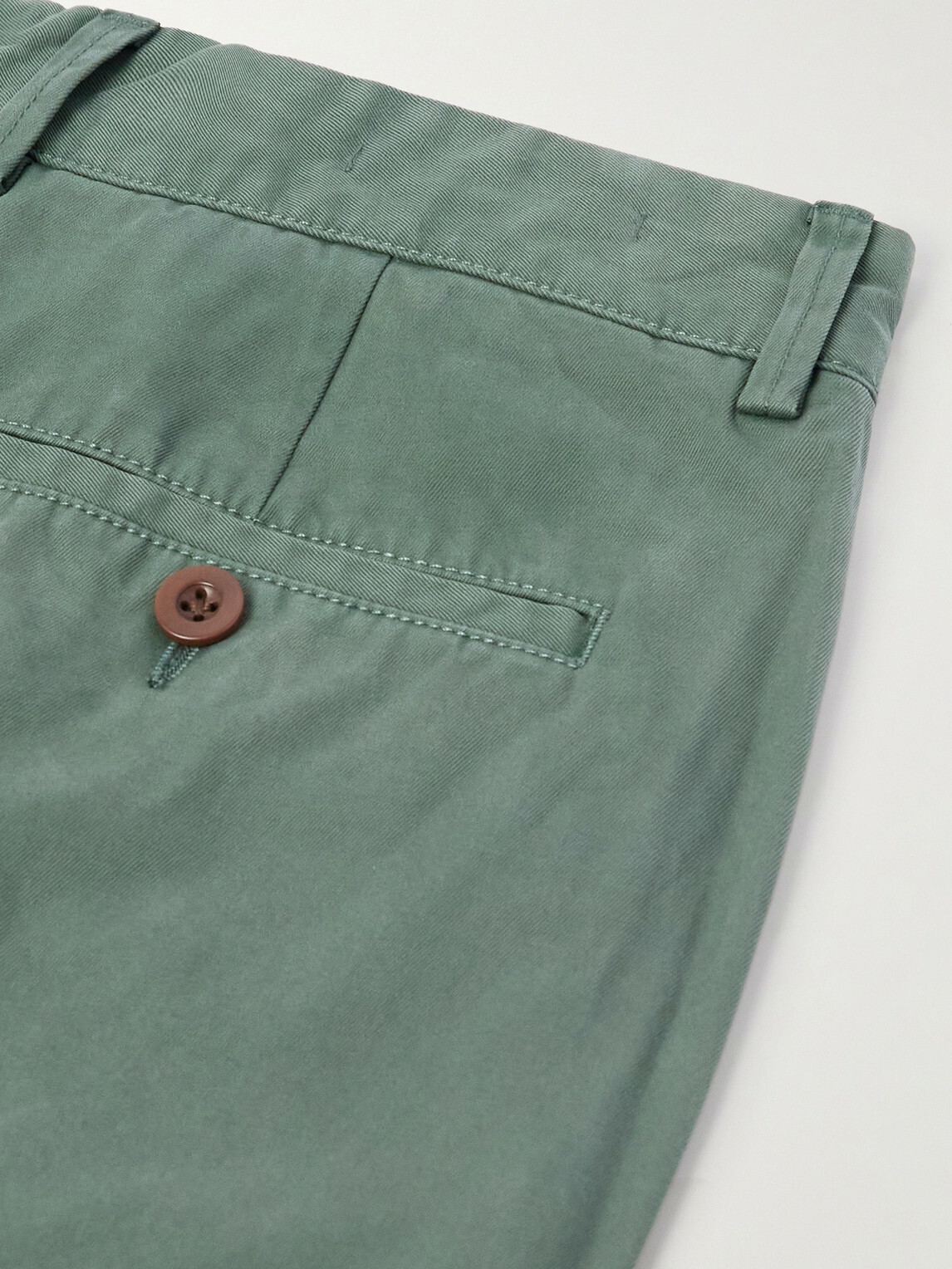Sid Mashburn - Field Straight-Leg Garment-Dyed Cotton-Twill Trousers - Green