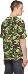 BAPE Green Art Camo Ape Head One Point T-Shirt