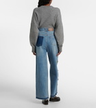 Xu Zhi Embellished high-rise wide-leg jeans