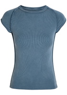 Free People Ever Had Ribbed Stretch-cotton T-shirt Blue