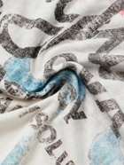 RRR123 - Leaders Logo-Print Stone-Washed Jersey T-Shirt - White