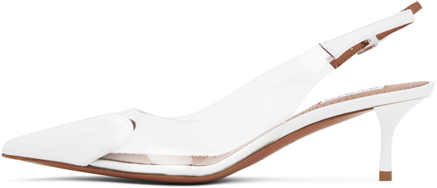 ALAÏA White Heart Slingback Heels ALAÏA