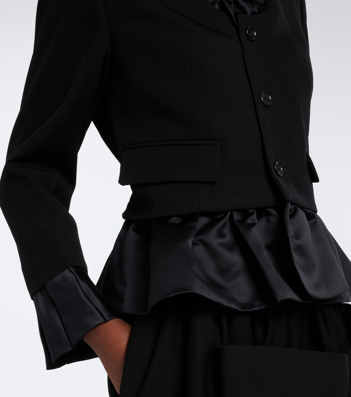 Noir Kei Ninomiya Ruffled peplum wool jacket