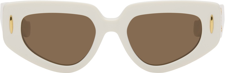 Photo: LOEWE White Small Butterfly Screen Sunglasses