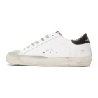 Golden Goose White and Green Superstar Sneakers