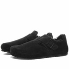 Birkenstock Men's London Shearling in Black Suede