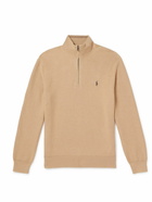 Polo Ralph Lauren - Logo-Embroidered Honeycomb-Knit Cotton Half-Zip Sweater - White