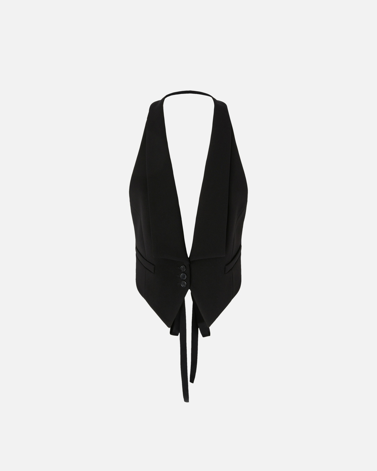 Pinko Reimagine By Pinko X Patrick Mc Dowell Waistcoat With Open Back Limo Black
