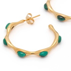 Missoma Women's Magma Gemstone Large Hoop Earrings in Gold/Green 