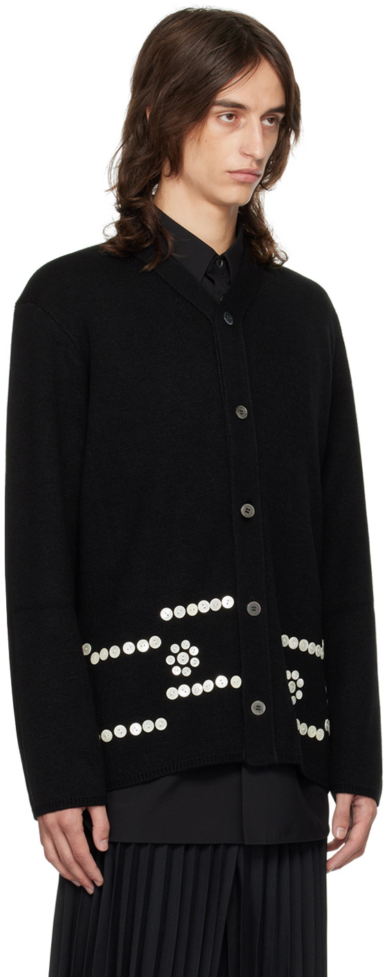 Comme des Garçons Homme Plus Black Buttons Cardigan