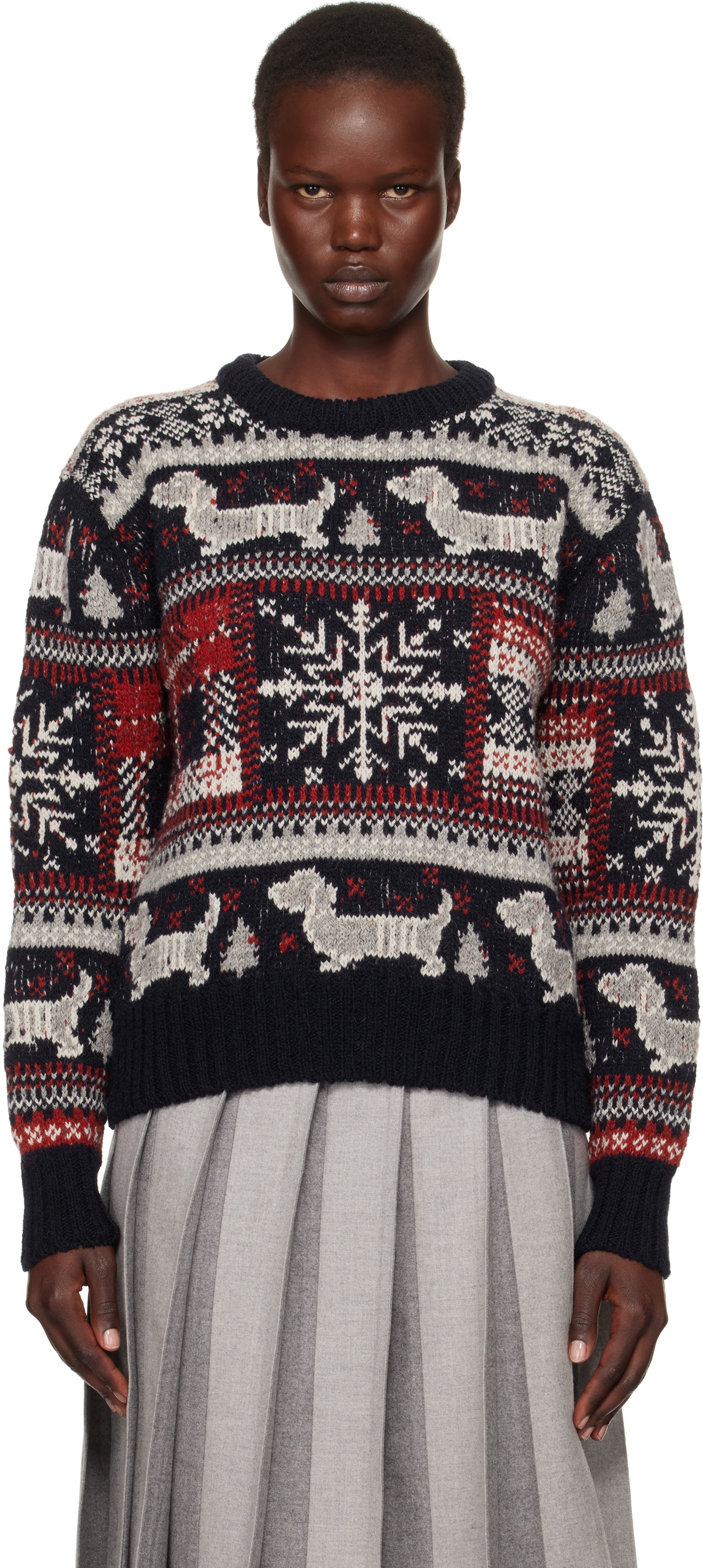Thom Browne Multicolor Holiday Hector Mohair Crew Neck Sweater