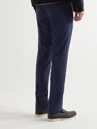 Brioni - Sidney Slim-Fit Tapered Wool-Flannel Drawstring Trousers - Blue