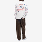 PACCBET Men's Sparkle Logo Long Sleeve T-Shirt in White