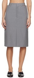 Jil Sander Gray Wool Midi Skirt