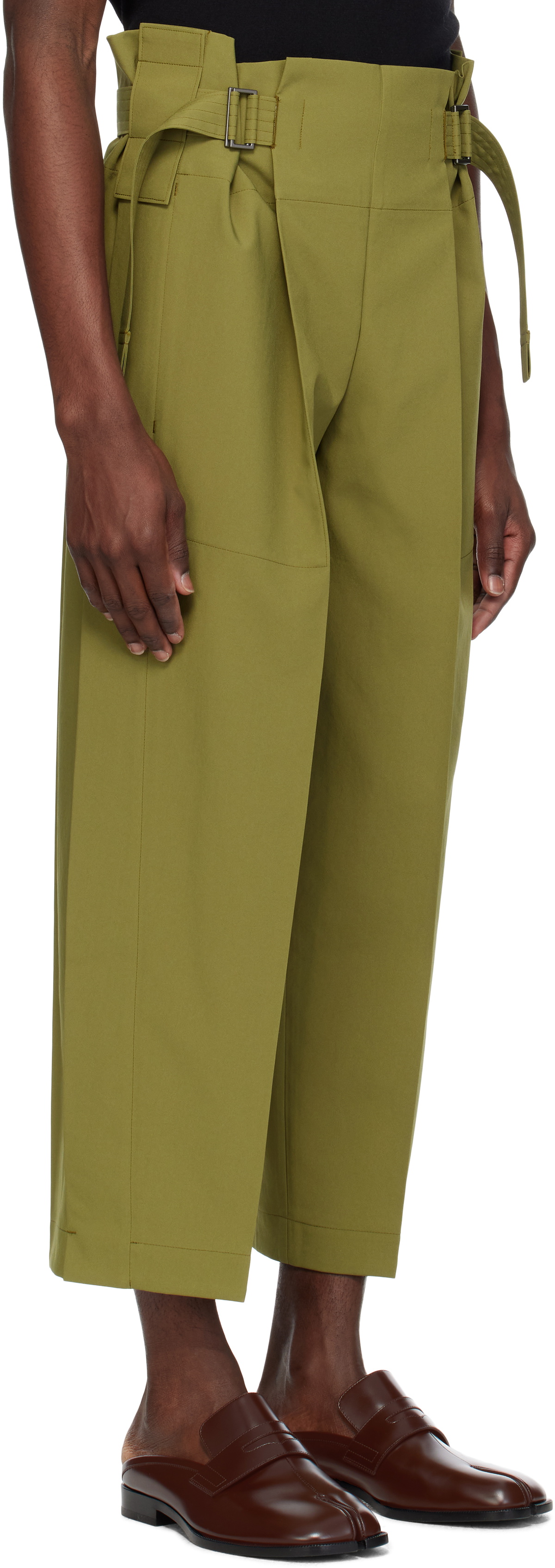132 5. ISSEY MIYAKE Khaki Flat Tuck Trousers