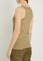 Isabel Marant Helma Ribbed Silk Tank top Bronze