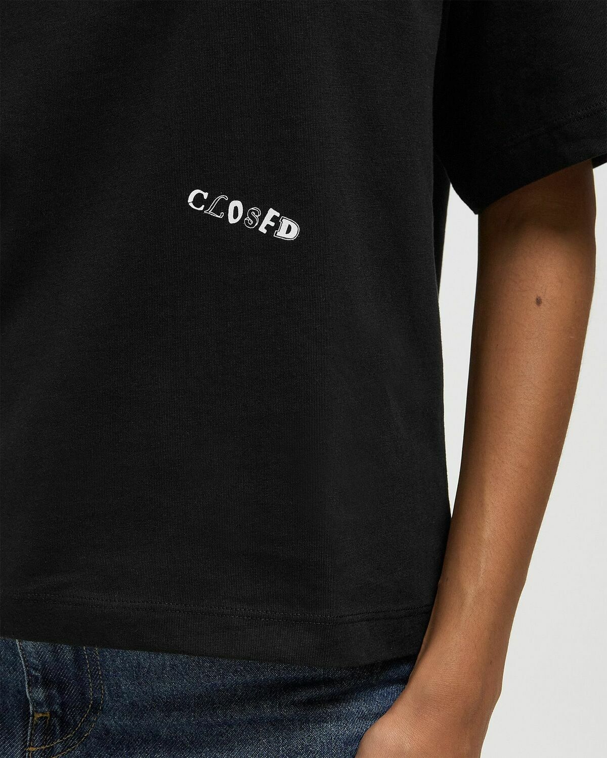 CLOSED PRINTED TEE Black Womens Shortsleefe