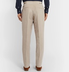 Caruso - Tapered Pleated Cotton-Blend Corduroy Trousers - Neutrals