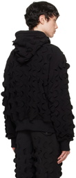 Juntae Kim Black Laser Slashed Fleece Hoodie