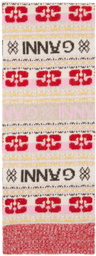 GANNI Multicolor Logo Scarf