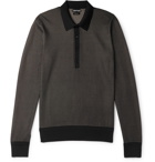 TOM FORD - Silk-Jacquard Polo Shirt - Black