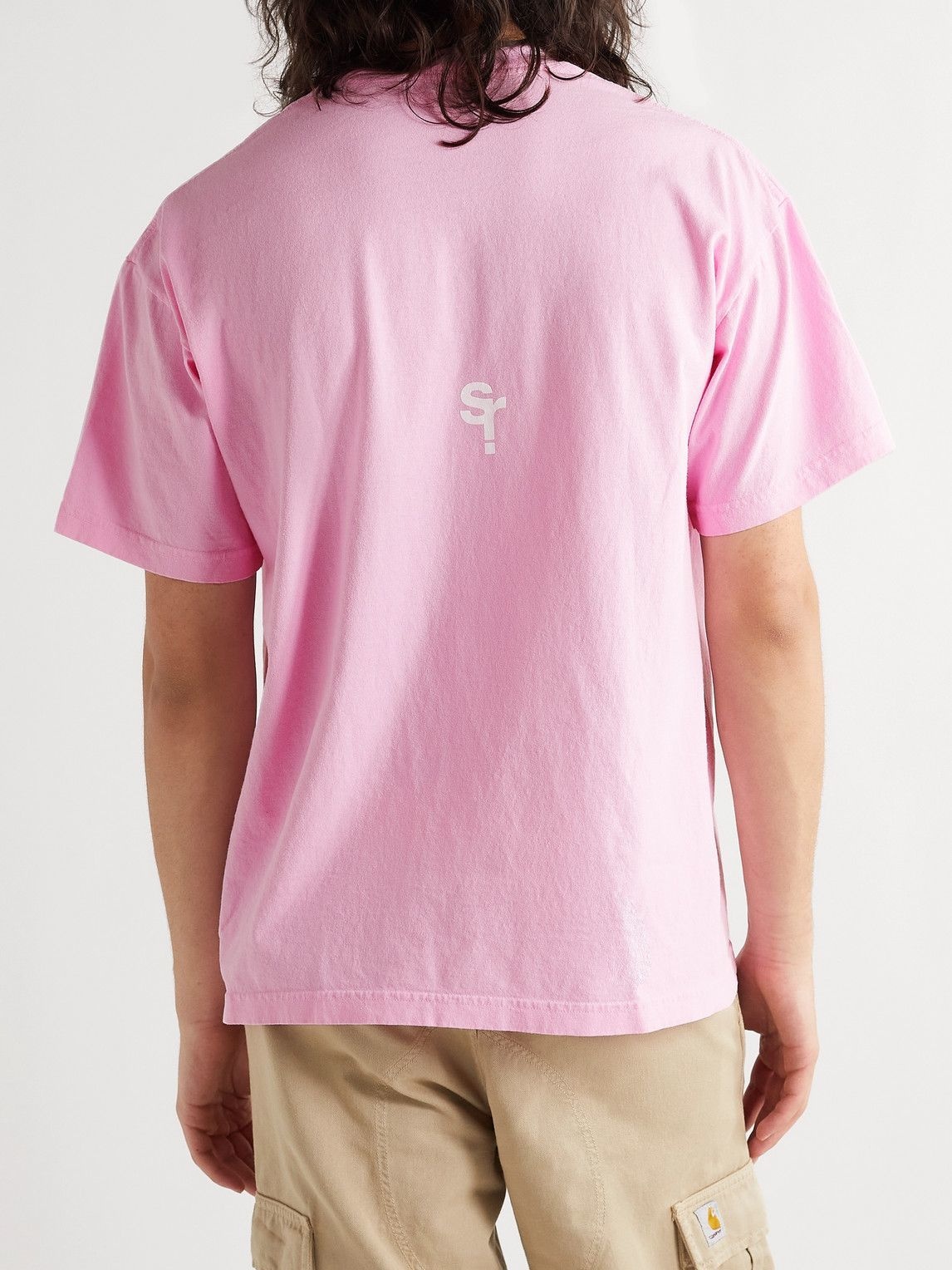 Stray Rats - Logo-Print Cotton-Jersey T-Shirt - Pink