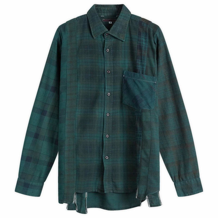 Photo: Needles 7 Cuts Over Dye Flannel Shirt in Green