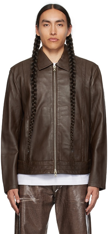 Photo: Diesel Brown L-Hudson Leather Jacket