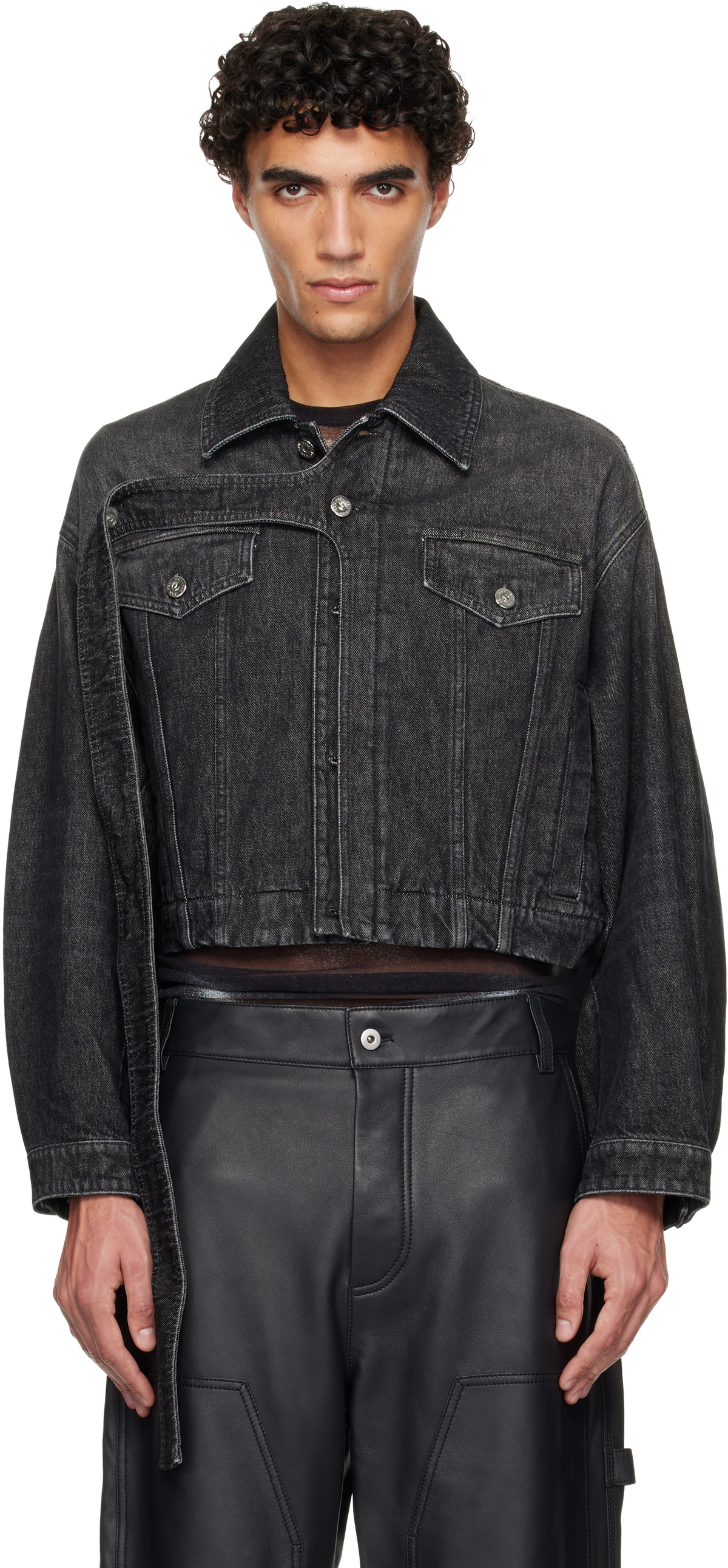 Jean Paul Gaultier Black Oversized Sleeves Denim Jacket Jean Paul