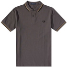 Fred Perry Authentic Men's Slim Fit Twin Tipped Polo Shirt in Gunmetal/Black