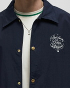 Drôle de Monsieur La Veste Slogan Vignes Blue Mens Overshirt