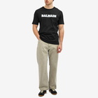 Balmain Men's Retro Logo T-Shirt in Black/White