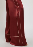 Roksanda Nael Wide-leg Satin Trousers Burgundy