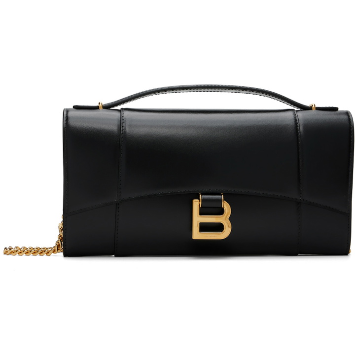 Photo: Balenciaga Black Hourglass Pochette Chain Bag