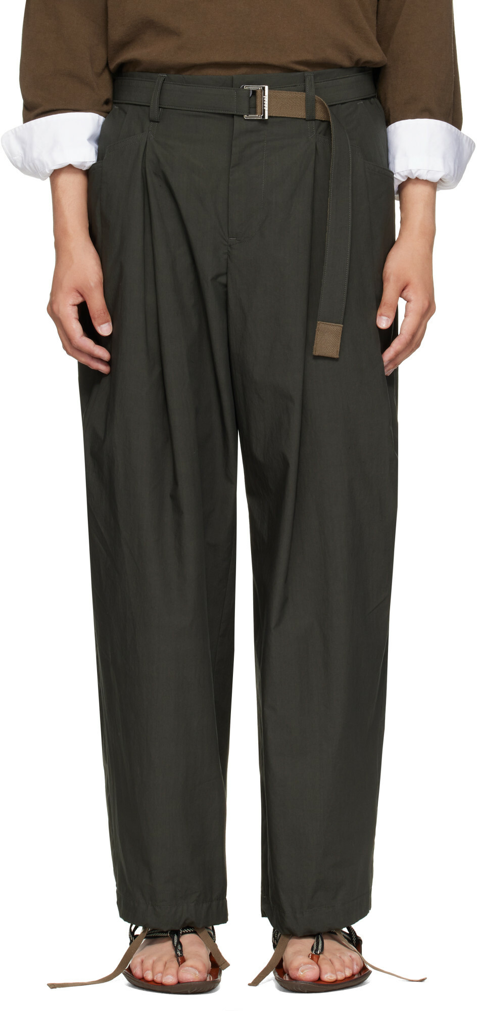 sacai Khaki Typewriter Trousers