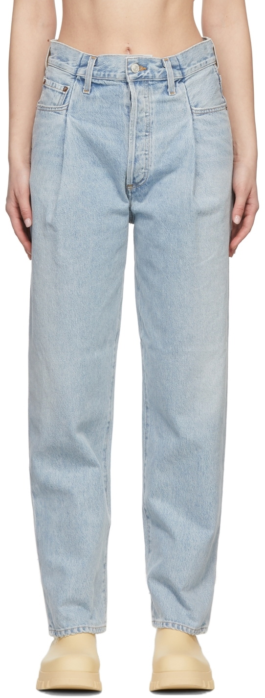 AGOLDE Blue Fold Waistband Jeans AGOLDE