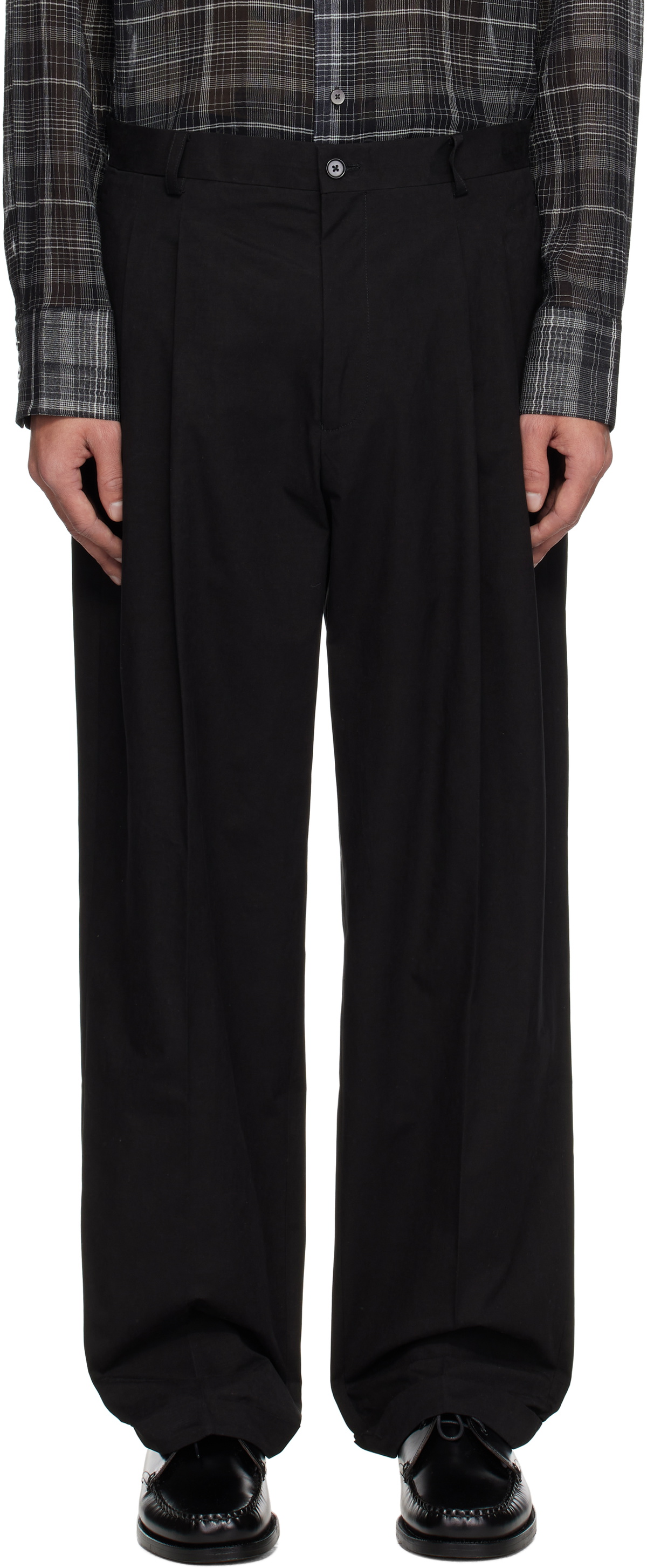Carter Young SSENSE Exclusive Black Pleated Trousers